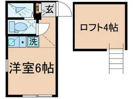 ユナイト千年アンデルセン(ワンルーム/2階)の間取り写真