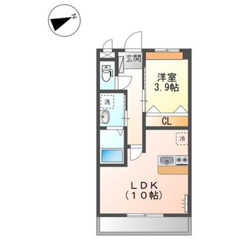 ラヴィータ(1LDK/2階)の間取り写真