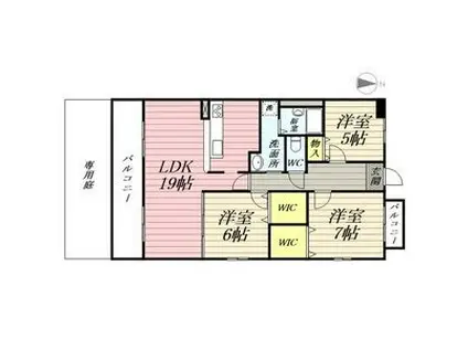 ハイツ南(3LDK/3階)の間取り写真