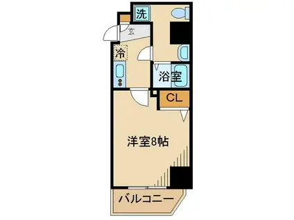 ハーモニーレジデンス府中の杜(1K/12階)の間取り写真