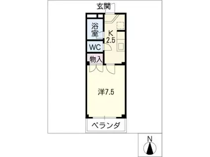 エテルノ戸田(1K/1階)の間取り写真