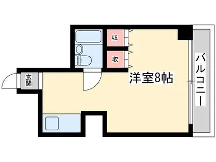 ユニオンハイツ(ワンルーム/4階)の間取り写真