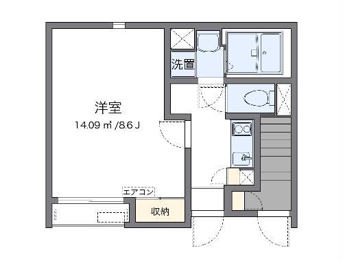 クレイノプランドール(1K/1階)の間取り写真