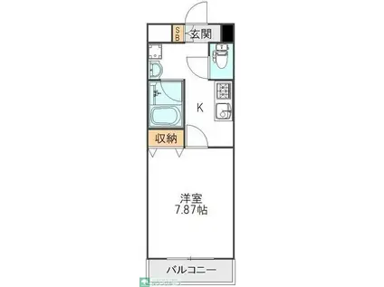 オアゾ桜台(1K/5階)の間取り写真