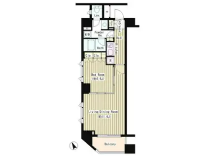 コクヨーレ日本橋(1LDK/7階)の間取り写真