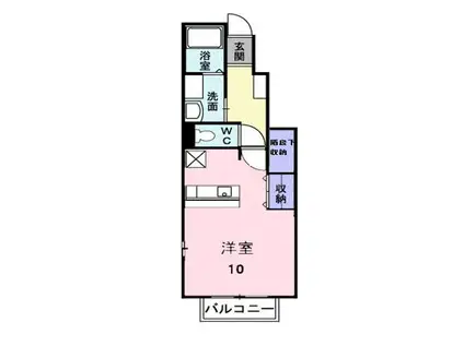 エヴァーグリーンII(ワンルーム/1階)の間取り写真