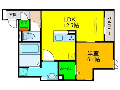 パサログランデ鳳中町(1LDK/2階)の間取り写真