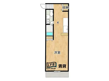 ユニゾン山大通(1K/6階)の間取り写真