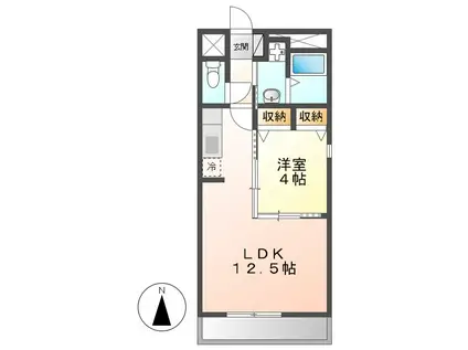 セントラルケーズ(1LDK/4階)の間取り写真