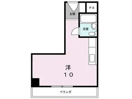 高橋ニューハイツ(1K/2階)の間取り写真