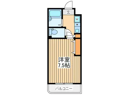 ウエストアベニュー(1K/3階)の間取り写真