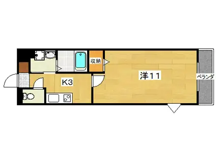 S・Hハイツ(1K/2階)の間取り写真