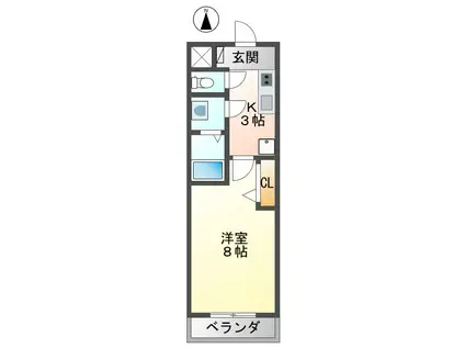 エクセレンス(1K/1階)の間取り写真