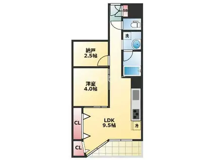 上六第一ダイヤモンドハイム(1SLDK/7階)の間取り写真