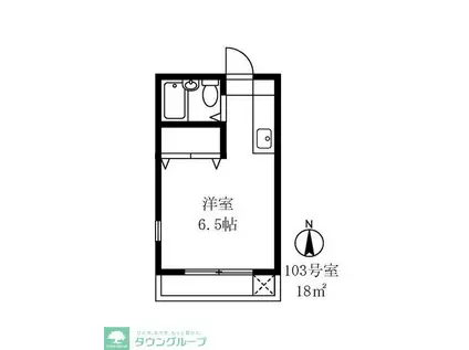 アーバンコート祖師谷(ワンルーム/1階)の間取り写真