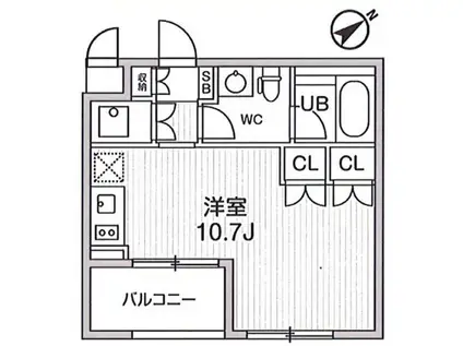大田西馬込レジデンス(ワンルーム/3階)の間取り写真