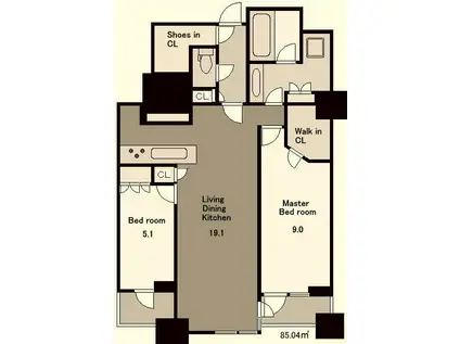 三田ガーデンヒルズ イースト(2LDK/2階)の間取り写真