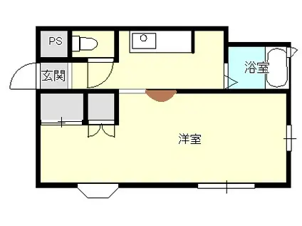 アッフェル山王(ワンルーム/3階)の間取り写真