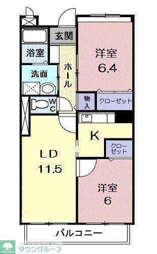 ガーデンプレイスII(2LDK/3階)の間取り写真