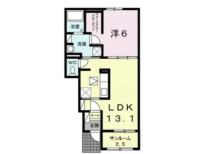 インペリアルII(1LDK/1階)の間取り写真