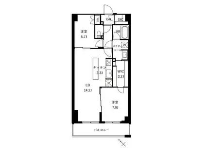 ザ・ケンジントン・レジデンスときわ台(2SLDK/1階)の間取り写真