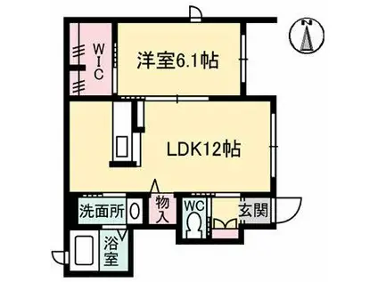 シャーメゾン エム(1LDK/1階)の間取り写真