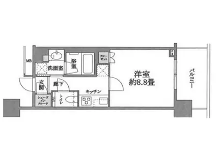 クロスエアタワー(1K/5階)の間取り写真