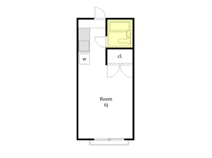 カワベ第一コーポ(1K/1階)の間取り写真