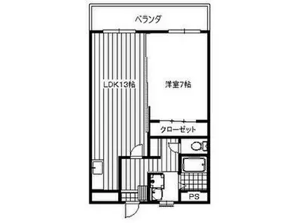 サンライフ牧落(1LDK/3階)の間取り写真