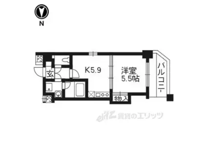 クレオシティ(1DK/11階)の間取り写真