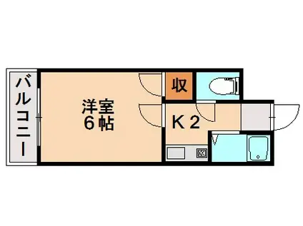 ヴィラージュ精華短大前(1K/3階)の間取り写真