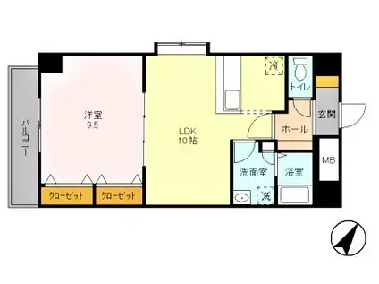 SOLARE横浜(1LDK/2階)の間取り写真
