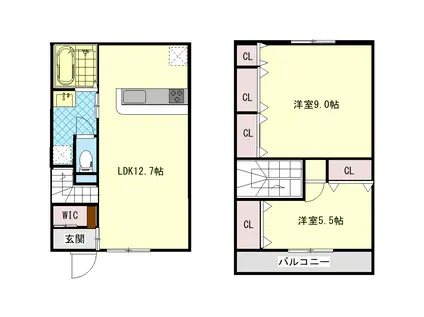 サバトハイムエンドウ(2LDK/1階)の間取り写真
