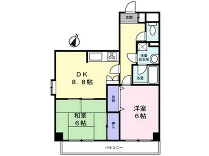 メゾンヒルサイドK(2DK/6階)の間取り写真