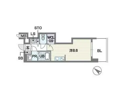 レキシントン・スクエア白金(ワンルーム/13階)の間取り写真