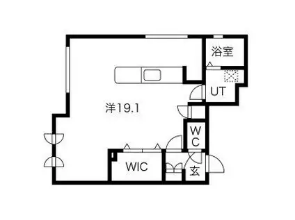 PADRES菊水(1LDK/4階)の間取り写真