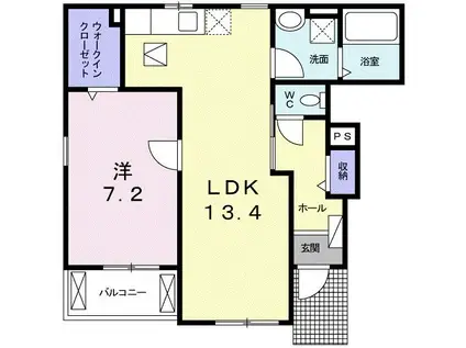 キャトル セゾンB(1LDK/1階)の間取り写真