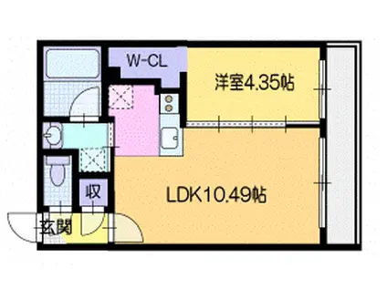 ラ・シュエットI(1LDK/4階)の間取り写真