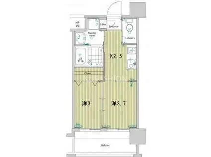ネストピア平尾駅前(2K/3階)の間取り写真