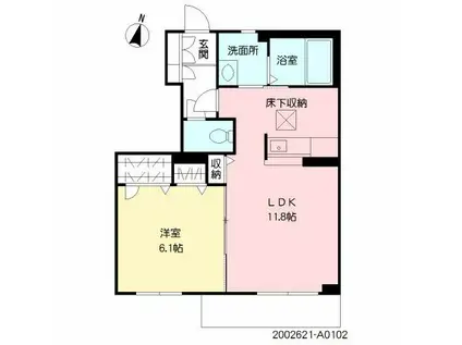 シャーメゾン ハナブサ(1LDK/1階)の間取り写真