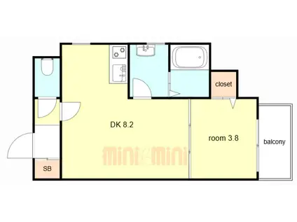 アリビア西明石(1LDK/2階)の間取り写真