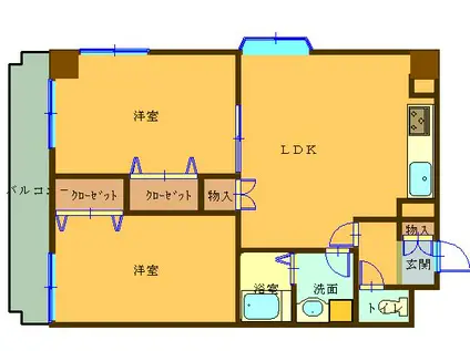 アルテッツァ紺屋町(2LDK/9階)の間取り写真