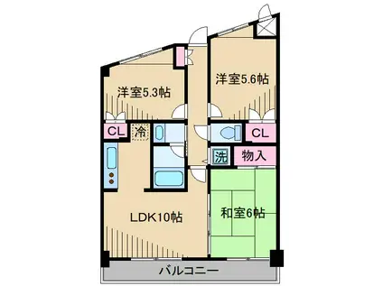 グリーンレジデンスヤシマ(3LDK/4階)の間取り写真