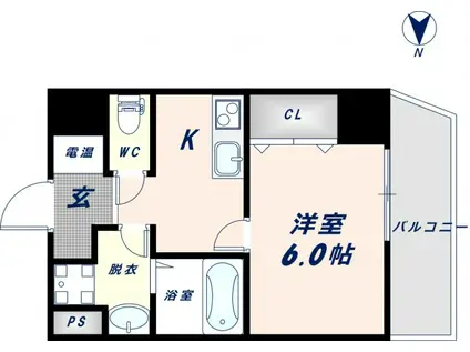 ドエルギャラクシー(1K/4階)の間取り写真