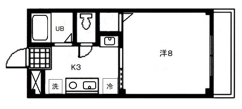 ルネス21(1K/2階)の間取り写真