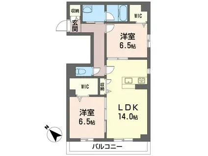 大門ベレオIII(2LDK/3階)の間取り写真