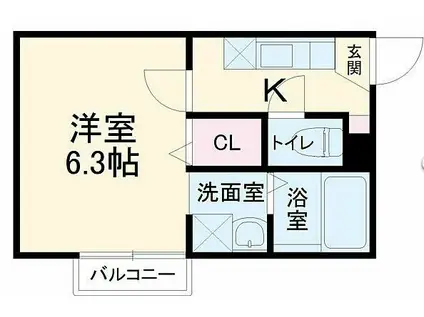 ヴィラートSENGEN(1K/2階)の間取り写真