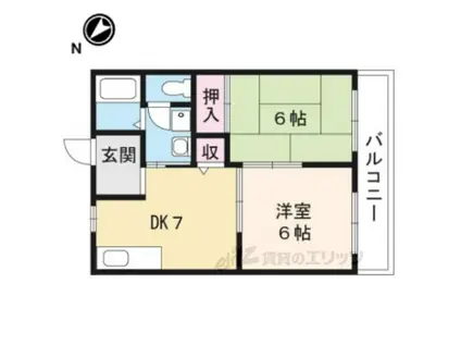 サンハイツ(2DK/1階)の間取り写真