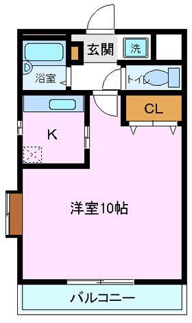 AKII(1K/3階)の間取り写真