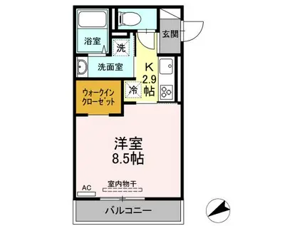 SIGNATURE武蔵中原ANNEX(1K/1階)の間取り写真